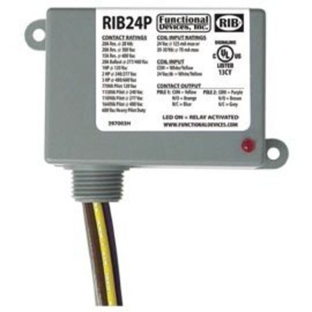 Functional Devices-Rib 24P Enclosed Relay 20Amp Dpdt RIB24P